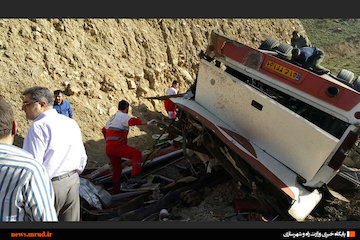 حادثه مرگبار سقوط اتوبوس به دره در محور ورسک - اوریم