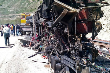 حادثه مرگبار سقوط اتوبوس به دره در محور ورسک - اوریم
