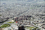 نمای هوایی بافت شهری تهران