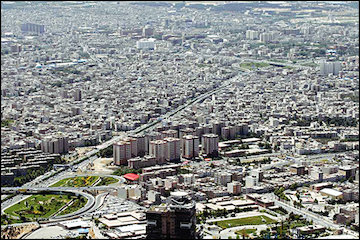 نمای هوایی بافت شهری تهران