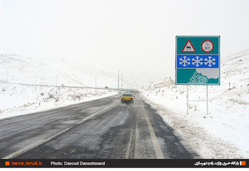 بارش برف در محورهای خراسان شمالی