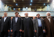 حضور دکتر روحانی و دکتر آخوندی در مراسم سالروز تشکیل بنیاد مسکن