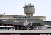 نمای برج مراقبت فرودگاه مهرآباد از باند پرواز