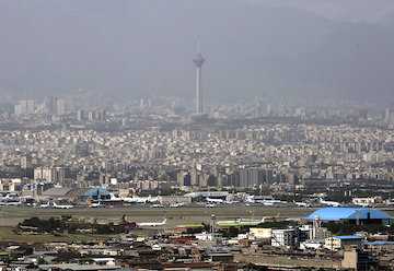 نمایی زیبا از شهر تهران و فرودگاه بین‌المللی مهرآباد