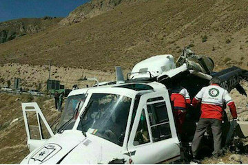 یک نفر کشته در سقوط بالگرد اورژانس در جاده هراز/ ترافیک محور روان است سقوط بالگرد