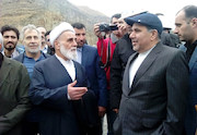 بازدید مسؤول گروه بازرسی دفتر مقام معظم رهبری از آزاد راه تهران -شمال 