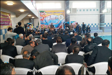 افتتاح استخر سرپوشیده شهدای بجستان در خراسان رضوی مراسم