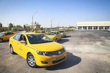 بهره برداری از محل جديد پارکينگ شبانهروزی تاکسیها در فرودگاه مشهد تاکسی فرودگاه مشهد