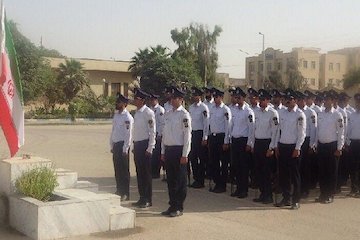 اجرای مراسم صبحگاهی یگان حفاظت بندر چابهار یگان حفاظت