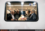 اولین سفر آزمایشی قطار قزوین- رشت با حضور رئیس سازمان برنامه و بودجه - 1