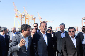 معاون اول رئیس جمهور از فاز ۳ طرح توسعه بندر شهید رجایی بازدید کرد  بازدید