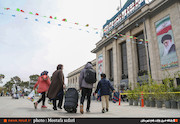 مسافران نوروزی در ایستگاه قطار تهران