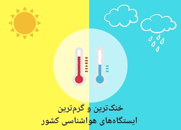 «مهران» و «آبادان» گرمترین ایستگاههای کشور در ۲۴ ساعت گذشته/ دمای «چالدران» به زیر صفر رسید گرمترین و خنکترین ایستگاههای هواشناسی