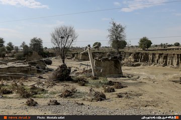 تخریب راه های روستایی در منطقه دشت یاری بر اثر سیل