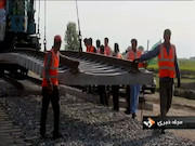 عملیات ریل گذاری راه آهن چابهار زاهدان با حضور   وزیر راه و شهرسازی