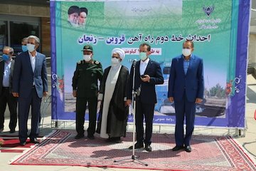 افتتاح و بهرهبرداری ازخط دوم ریلی زنجان-قزوین و بافق-زرینشهر به طول ۲۸۸ کیلومتر افتتاح خط دوم راه آهن زنجان - قزوین با دستور رئیس جمهور