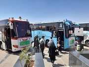 52 دستگاه اتوبوس به سمت مرز هاي كشور عراق براي بازگشت زائران اربعين حسيني اعزام شدند