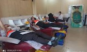 اهدای خون کارکنان راهداری و حمل و نقل جاده ای استان همدان