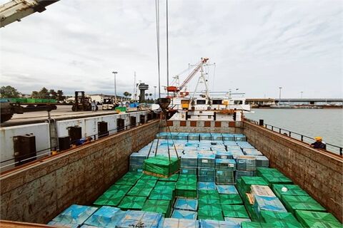 بارگیری نخستین محموله صادراتی مصالح ساختمانی در منطقه ویژه اقتصادی بندر نوشهر بارگیری نخستین محموله صادراتی مصالح ساختمانی در منطقه ویژه اقتصادی بندر نوشهر