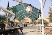 نصب سایه بان - پایانه مرزی خسروی