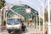 نصب سایه بان - پایانه مرزی خسروی
