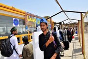 ببینید/ تردد زوار پاکستانی از پایانه مرزی ریمدان در جنوب سیستان و بلوچستان