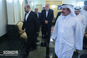 ببینید | استقبال وزیر راه و شهرسازی از وزیر حمل ونقل قطر در فرودگاه مهر آباد