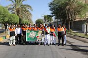 ببینید/حضور مدیر کل و کارکنان اداره کل راهداری و حمل و نقل جاده ای جنوب سیستان و بلوچستان در راهپیمایی ۱۳ آبان