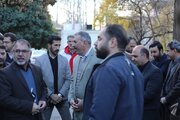 ببینید/ حضور مدیرکل و کارکنان راهداری و حمل و نقل جاده ای لرستان در مراسم تشییع پیکر شهدای گمنام در خرم آباد