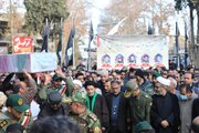ببینید/ حضور مدیرکل و کارکنان راهداری و حمل و نقل جاده ای لرستان در مراسم تشییع پیکر شهدای گمنام در خرم آباد