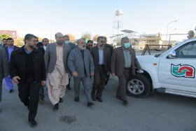 بازدید استاندار سیستان و بلوچستان به همراه مدیرکل راهداری و حمل و نقل جاده ای از زیر ساخت های پایانه مرزی میرجاوه