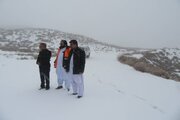 بازدید مدیرکل راهداری و حمل و نقل جاده ای سیستان و بلوچستان به همراه معاون راهداری از راهدارخانه و محورهایی روستایی دارای بارش  برف در حوزه شهرستان تفتان