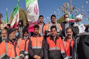همزمان با سراسر کشور حضور پرشور کارکنان و راهداران اداره راهداری و حمل ونقل جاده ای سیستان و بلوچستان در راهپیمایی ۲۲ بهمن ماه