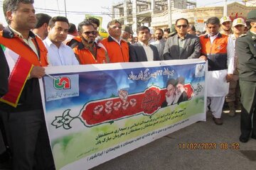ببینید|حضور مدیرکل،معاونین و کارکنان اداره کل راهداری و حمل و نقل جاده ای جنوب سیستان و بلوچستان در راهپیمایی ۲۲ بهمن