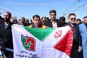 ببینید|حضور مدیرکل، معاونین و کارکنان اداره کل راهداری و حمل ونقل جاده ای خوزستان در راهپیمایی 22 بهمن