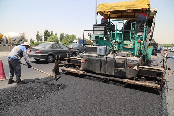 محدودیت تردد در آزادراه تهران-کرج-قزوین آسفالت آزادراه تهران- کرج- قزوین