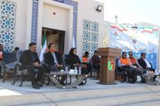 آیین بهره برداری از نمازخانه بین راهی کهورک (محورزاهدان،بم) سیستان و بلوچستان با دستور وزیر راه و شهرسازی بصورت ویدئو کنفرانس