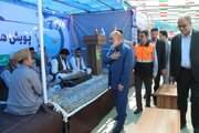 بازدید سرزده استاندار سیستان و بلوچستان از اجرای طرح پویش همراهان سفر ایمن در مجتمع خدماتی رفاهی بین راهی جنب پاسگاه پلیس راه زاهدان، بم