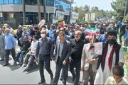 ببینید|حضور باشکوه کارکنان راه و شهرسازی سیستان و بلوچستان در راهپیمایی روز جهانی قدس