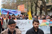 ببینید // حضور پر شور مدیر کل و کارکنان اداره کل راهداری و حمل و نقل جاده ای استان همدان در راهپیمایی روز قدس