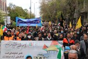 ببینید // حضور پر شور مدیر کل و کارکنان اداره کل راهداری و حمل و نقل جاده ای استان همدان در راهپیمایی روز قدس