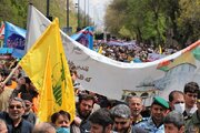 ببینید // حضور پر شور مدیر کل و کارکنان اداره کل راهداری و حمل و نقل جاده ای استان همدان در راهپیمایی روز قدس