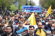 ببینید // حضور پر شور مدیر کل و کارکنان اداره کل راهداری و حمل و نقل جاده ای استان همدان در راهپیمایی روز قدس