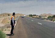 ببینید/ عملیات خط کشی محورهای مواصلاتی شهرستان قاین