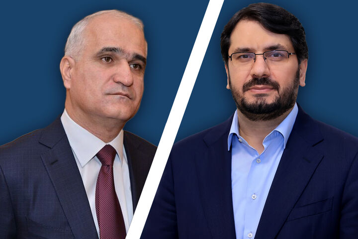 Bazrpash and Mustafayev talk over INSTC وزیر