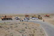 «مانور مدیریت بحران با فرضیه انسداد جاده بعلت وقوع زلزله» در حوزه استحفاظی اداره راهداری و حمل و نقل جادهای شهرستان خمین