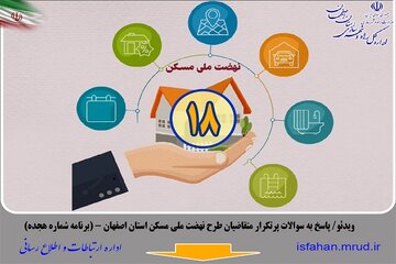 ویدئو | پاسخ به سوالات پرتکرار متقاضیان طرح نهضت ملی مسکن استان اصفهان (برنامه شماره 18)