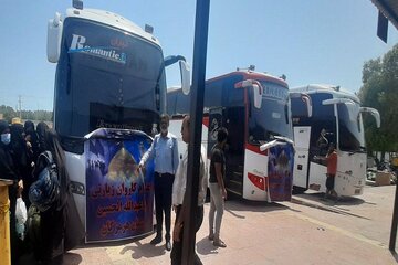 اعزام ۱۱ دستگاه ناوگان مسافربری زائرین حسینی (ع) به مرز مهران