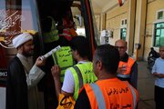 آیین بدرقه زوارالحسین در پایانه مسافری بندر بوشهر