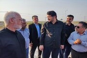 بازدید وزیر راه و شهرسازی از پروژه های راهسازی طریق الحسین (اهواز- چزابه )